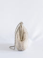 Vintage Silver Beaded Floral Detailed Handbag