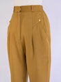 Vintage Mid-Rise Brown Front Hook Polyester Trousers
