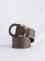 Vintage Brown Metal Buckle Leather Belt