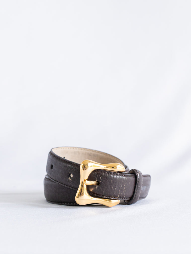 Cast Rope Belt - Black Suede with Antique Brass – Kim White Bags/Belts