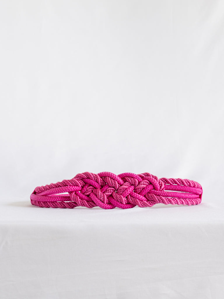 Vintage Braided Pink Fabric Belt