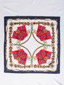 Vintage Celine Baroque Print Cotton Handkerchief