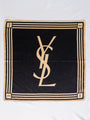 Vintage Cotton YSL Print Black Scarf