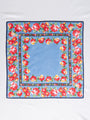 Vintage Cotton Blue Floral Border Handkerchief