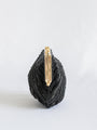Vintage Black Hand Beaded Single Gold Clasp Handbag
