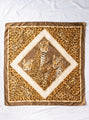 Vintage Leopard Print Brown Border Silk Scarf