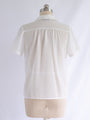 Vintage Half Sleeved Pintex Detailed Polyester White Blouse