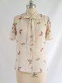 Vintage Chiffon Colorful Butterfly Blouse