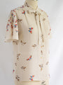 Vintage Chiffon Colorful Butterfly Blouse