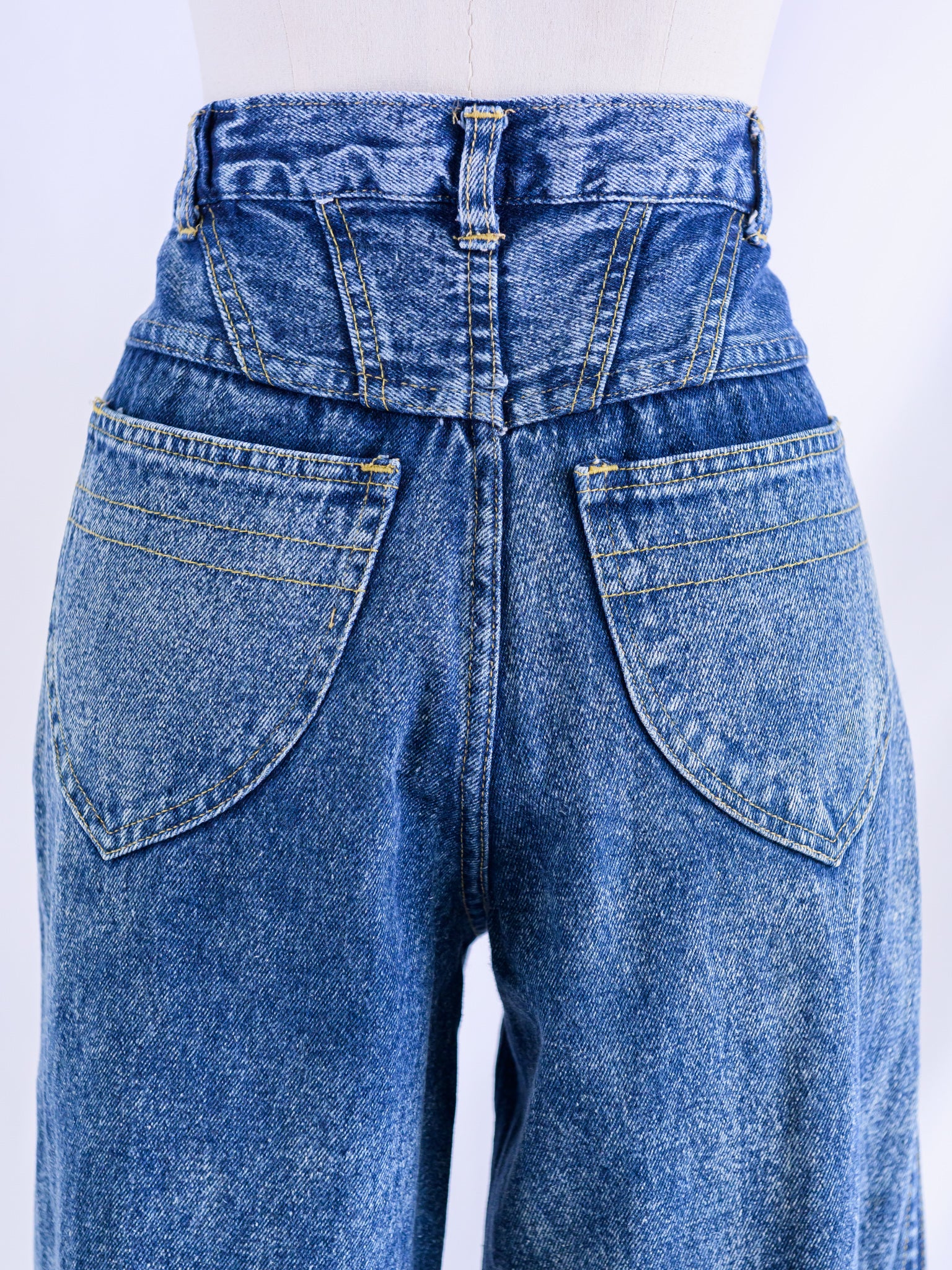 Vintage Faded Blue Side Stitch Denim Jeans