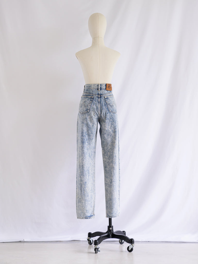 Vintage High Waist 5-Pocket Faded Slim Fit Jeans