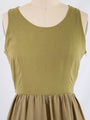 Vintage Green Cotton Sleeveless Flared Sun Dress