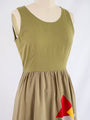 Vintage Green Cotton Sleeveless Flared Sun Dress