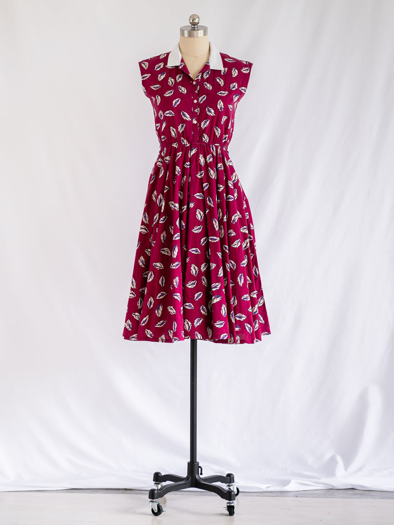 Printed cotton midi dress