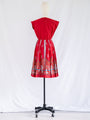 Vintage Red Cotton Short Sleeved Midi Dress