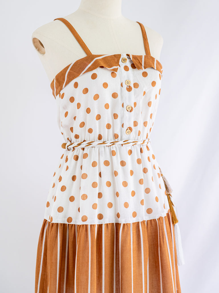 Polka dot and stripe dress hotsell