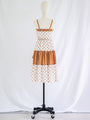 Vintage Polka Dot Stripe Print Spaghetti Strap Midi Dress