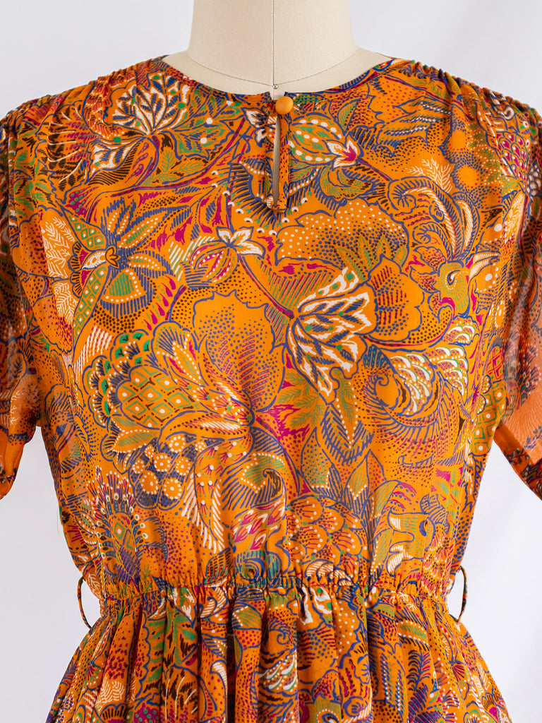 Sugar Cream Vintage Vintage Orange Paisley Print Midi Dress Sugar Cream Vintage Vintage Orange Paisley Print Midi Dress