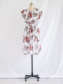 Vintage Red Grape and Leaf Print Polyester Midi Dress