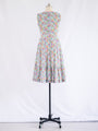 Vintage Sleeveless Round Neck Colourful Floral Print Midi Dress