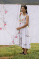 Re-design Upcycled Marigold Wildflower Cross Stitch Midi Dress