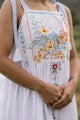 Re-design Upcycled Marigold Wildflower Cross Stitch Midi Dress