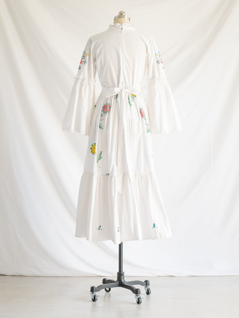 Re-design Upcycled Boho Bliss Embroidered Maxi Dress