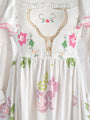 Re-design Upcycled Cotton Rose Cloth Patch Embroidery Maxi Dress