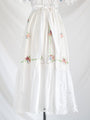 Re-design Upcycled Cotton and Linen Lace Detailed Floral Maxi Dress