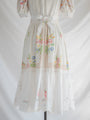 Re-design Upcycled Daisy Sweetheart Neck White Maxi Dress