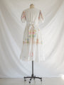 Re-design Upcycled Daisy Sweetheart Neck White Maxi Dress