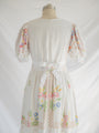 Re-design Upcycled Daisy Sweetheart Neck White Maxi Dress