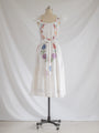Re-design Upcycled Pansy Embroidered Colorful Midi Dress