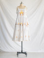 Re-design Upcycled Yellow Flower Cotton Midi Dress