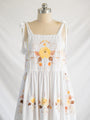 Re-design Upcycled Yellow Flower Cotton Midi Dress