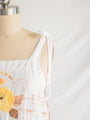 Re-design Upcycled Yellow Flower Cotton Midi Dress