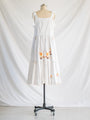 Re-design Upcycled Yellow Flower Cotton Midi Dress