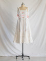 Re-design Upcycled Lotus Patchwork White Midi Dress