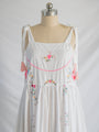 Re-design Upcycled Lotus Patchwork White Midi Dress