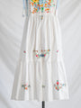 Re-design Upcycled Marigold Wildflower Cross Stitch Midi Dress