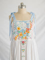 Re-design Upcycled Marigold Wildflower Cross Stitch Midi Dress