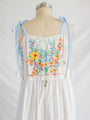 Re-design Upcycled Marigold Wildflower Cross Stitch Midi Dress