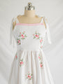 Re-design Upcycled Shaded Rose Embroidered Midi Dress