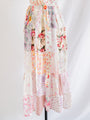 Re-design Upcycled Peach Patch Pattern Floral Maxi Dress