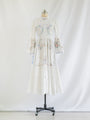 Re-design Upcycled Cross-stitch Embroidery White Maxi Dress