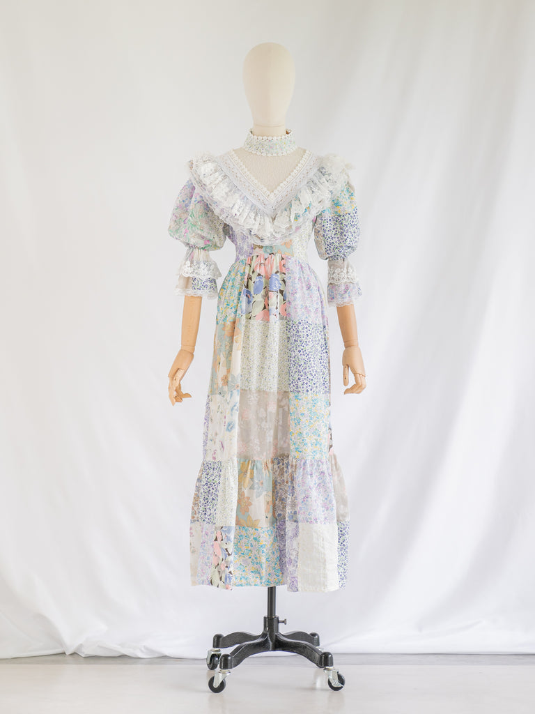 Re-design Upcycled Patch Work Cotton Floral Maxi Dress