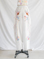 Re-design Upcycled Flower Basket Embroidery Top Trouser Set