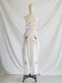 Re-design Upcycled Flower Basket Embroidery Top Trouser Set