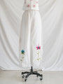 Re-design Upcycled Rose Cross-stitch Embroidery Top Trouser Set