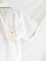 Re-design Upcycled Orange Floral Embroidery Green Border Top Set